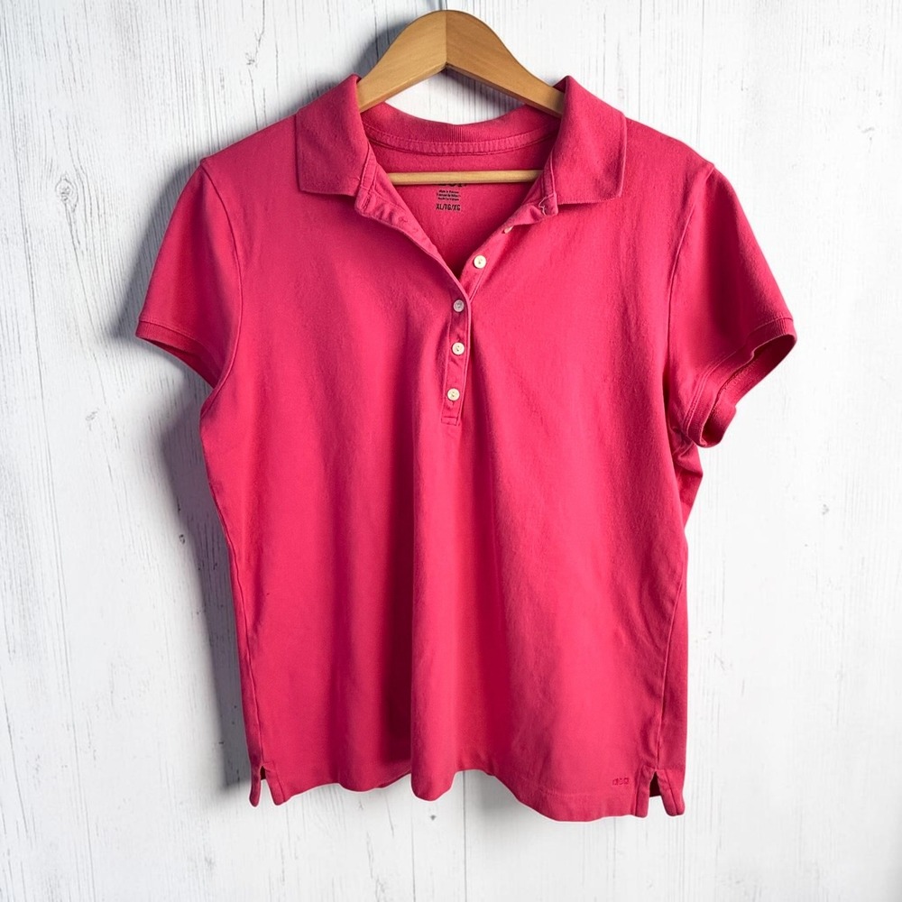 Izod Polo Shirt Preppy Classic XL Bright Pink Cotton Stretch‎ Lightweight Fitted